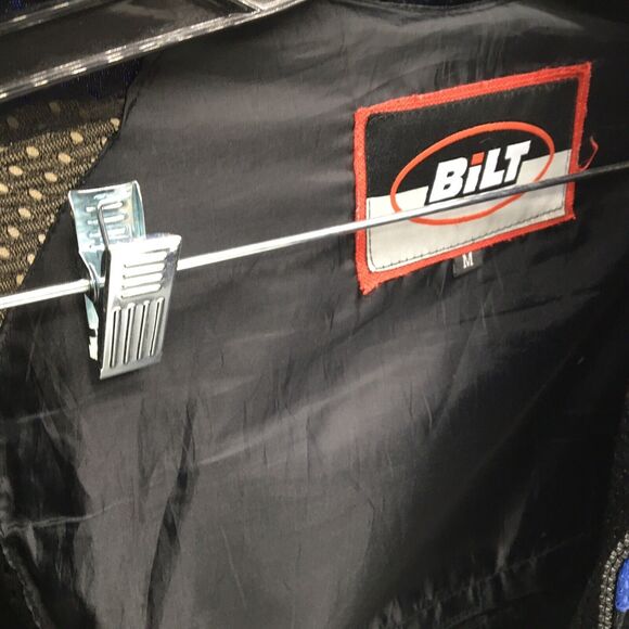 Bilt BLM 1 Motorcycle Jacket Siz M  Black White Blue  Mesh Padded Motocross Dirt - Picture 8 of 9